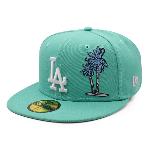 Los Angeles Dodgers 60th ANNIVERSARY Exclusive New Era 59Fifty Fitted Hat - Mint/Pink Bottom