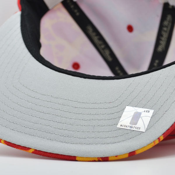 Atlanta Hawks Mitchell & Ness DOWN FOR ALL Snapback Hat - Red/Yellow