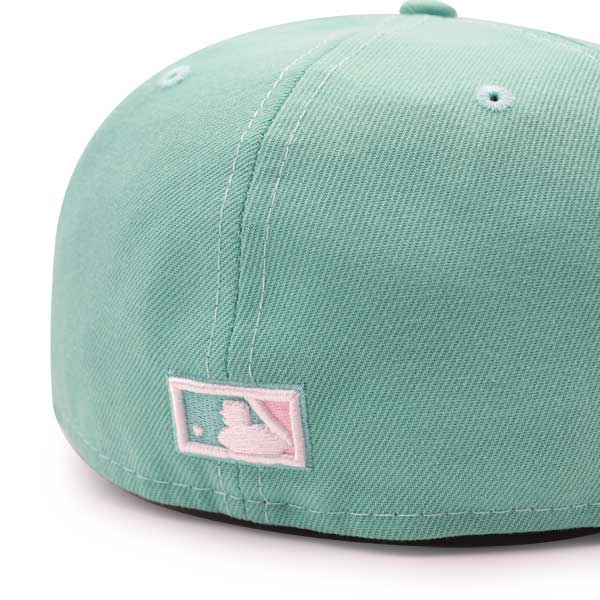 Los Angeles Dodgers 60th ANNIVERSARY Exclusive New Era 59Fifty Fitted Hat - Mint/Pink Bottom