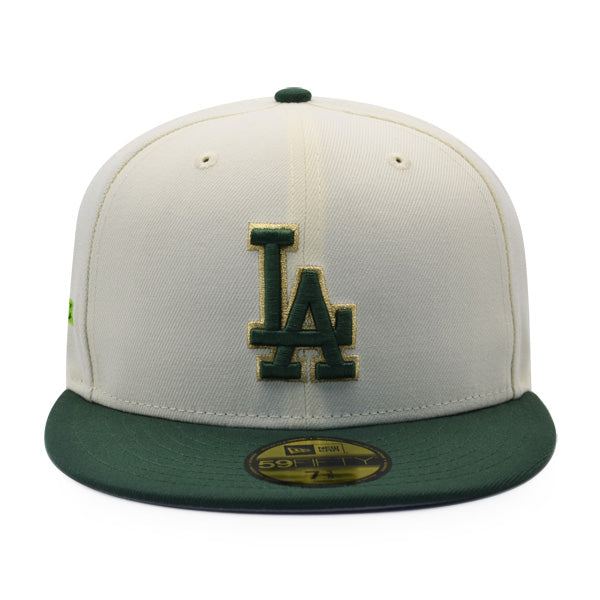 Los Angeles Dodgers 50th ANNIVERSARY Exclusive New Era 59Fifty Fitted Hat - Chrome/Pine/Gold Metallic