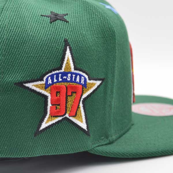 Seattle Supersonics NBA 1997 TOP-STAR Mitchell & Ness Snapback Hat - Pine/Copper