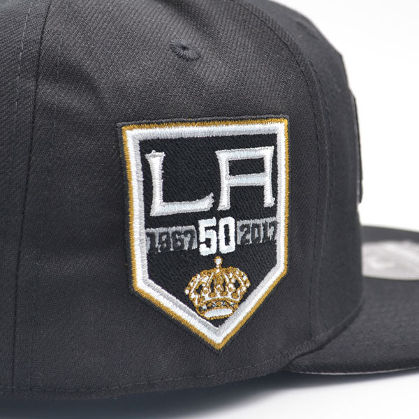 Los Angeles Kings NHL Exclusive Mitchell & Ness VINTAGE Fitted Hat - Black/Silver