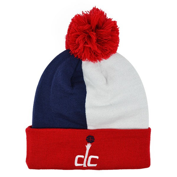 Washington Wizards OVER AND BACK Mitchell & Ness Cuffed Pom NBA Hat