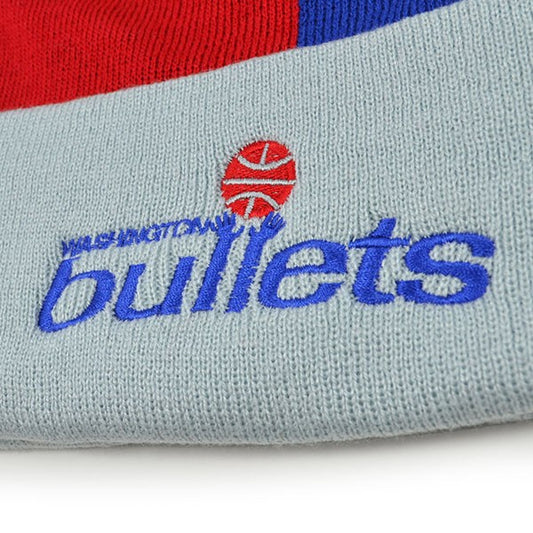Washington Bullets OVER AND BACK Mitchell & Ness Cuffed Pom NBA Hat