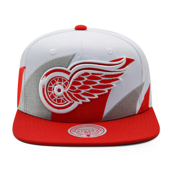 Detroit Redwings NHL Mitchell & Ness SHARKTOOTH Snapback Hat - Red/Gray