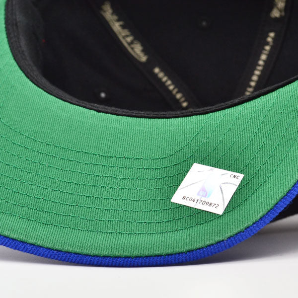 Washington Bullets Mitchell & Ness TEAM SCRIPT 2Tone Snapback Hat - Black/Royal