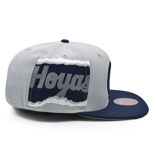 Georgetown Hoyas NCAA Mitchell & Ness JUMBOTRON Snapback Hat - Gray/Navy