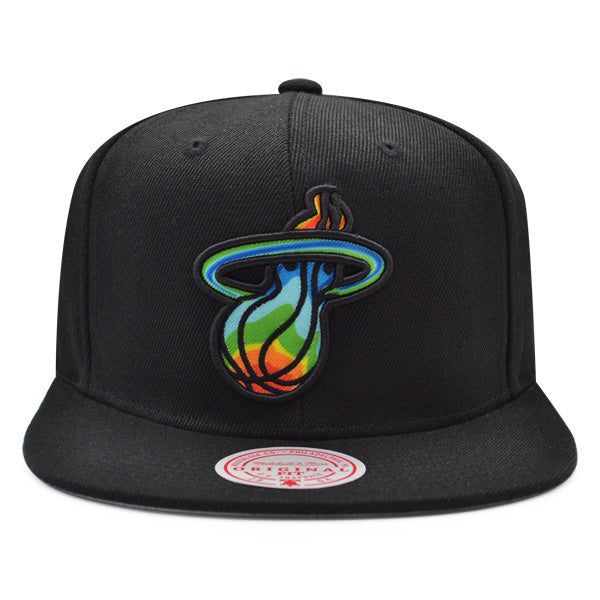 Miami Heat Mitchell & Ness THERMAL MAP Snapback NBA Hat - Black