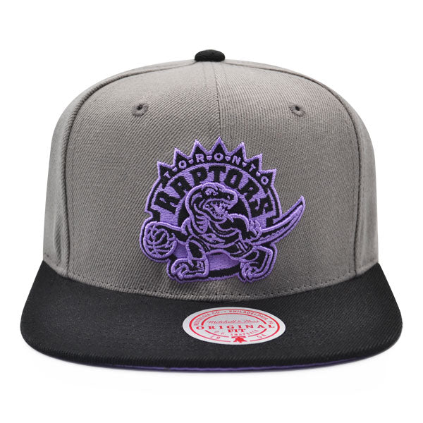 Toronto Raptors NBA Mitchell & Ness NEON LIGHTS Snapback Hat - Gray/Black/Purple