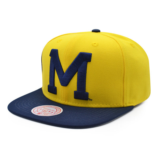 Michigan Wolverines NCAA Mitchell & Ness JUMBOTRON Snapback Hat - Yellow/Navy