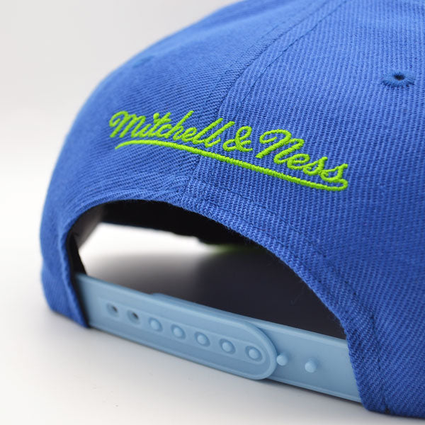 Philadelphia 76ers Mitchell & Ness WEATHER MAN Snapback Hat - Blue/Sky/Orange/Lime