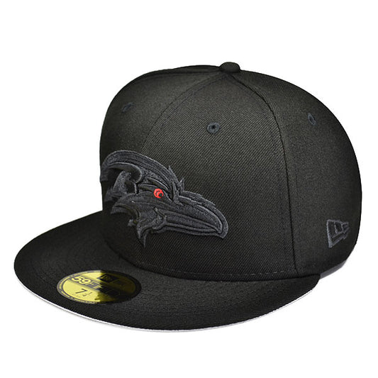 Baltimore Ravens BOB Black on Black FITTED 59Fifty New Era NFL Hat