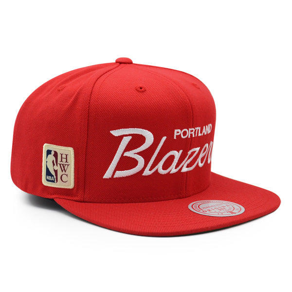 Portland Trailblazers Mitchell & Ness VINTAGE SCRIPT Snapback HWC Hat - Red