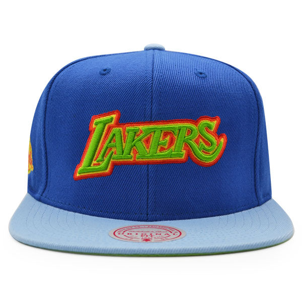 Los Angeles Lakers 2010 NBA Finals WEATHER MAN Snapback Hat - Blue/Sky/Lime