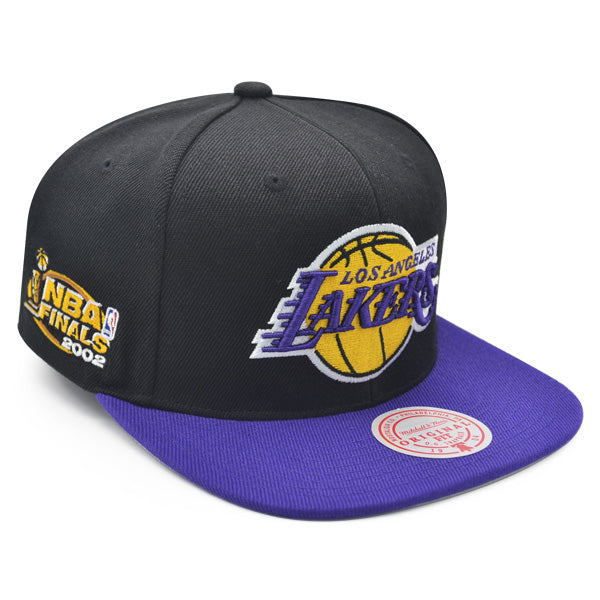 Los Angeles Lakers 2002 NBA Finals Champions Mitchell & Ness Snapback Hat - Black/Purple