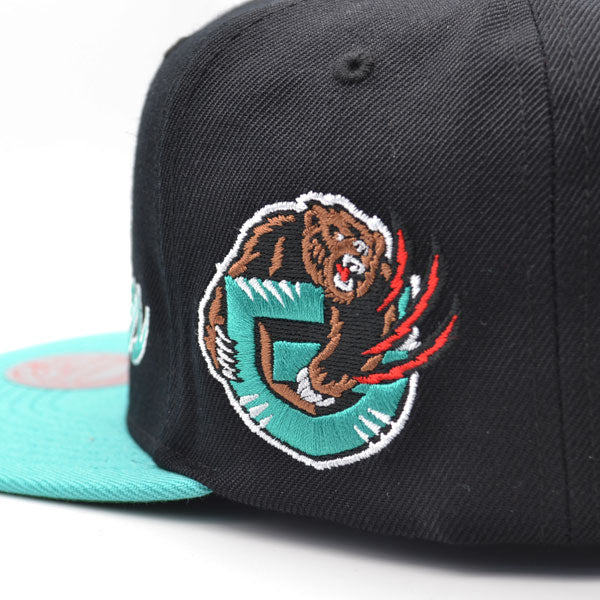 Vancouver Grizzlies Mitchell & Ness TEAM SCRIPT 2Tone Snapback Hat - Black/Teal