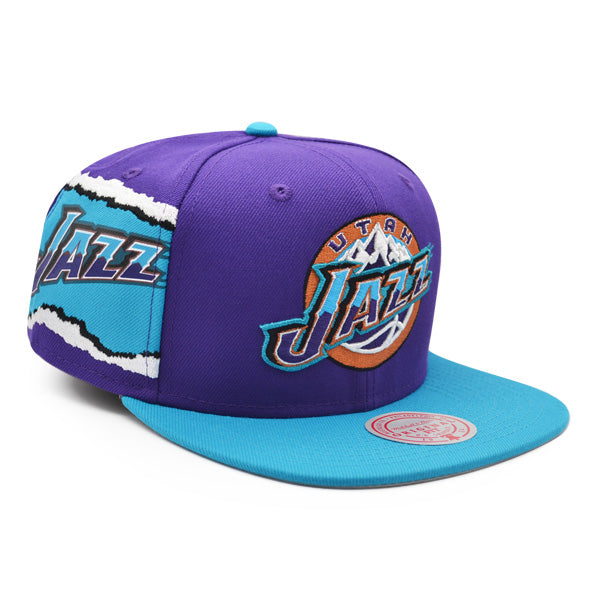 Utah Jazz Mitchell & Ness JUMBOTRON Snapback Hat - Purple/Vice Blue