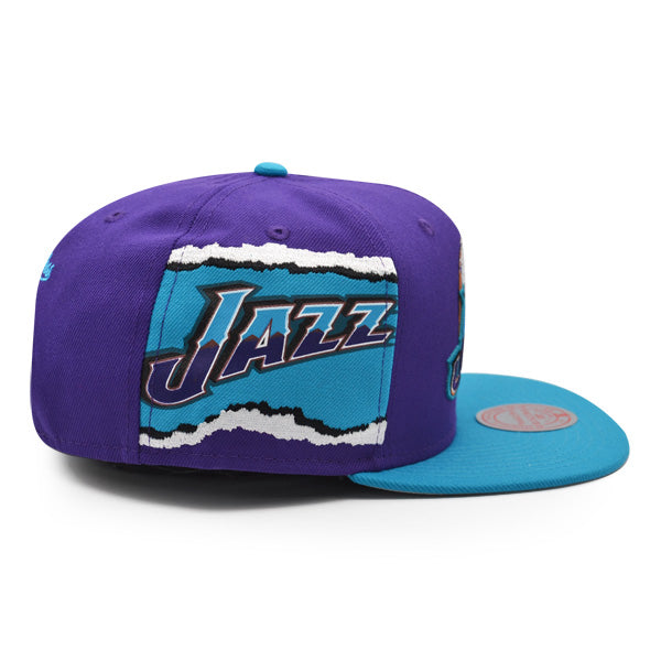 Utah Jazz Mitchell & Ness JUMBOTRON Snapback Hat - Purple/Vice Blue