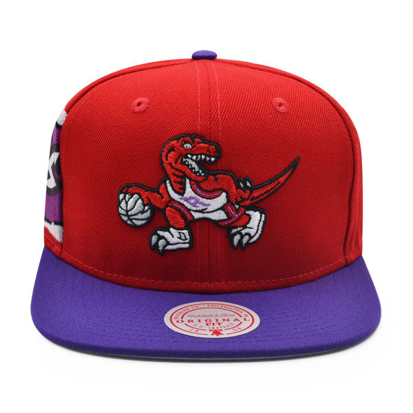 Toronto Raptors Mitchell & Ness JUMBOTRON Snapback Hat - Red/Purple