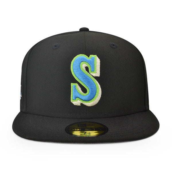 Seattle Mariners 30th Anniversary THE GALAXY Exclusive New Era 59Fifty Fitted Hat - Black/Dolphin Blue
