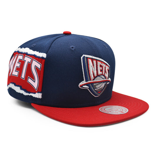 New Jersey Nets Mitchell & Ness JUMBOTRON Snapback Hat - Navy/Red