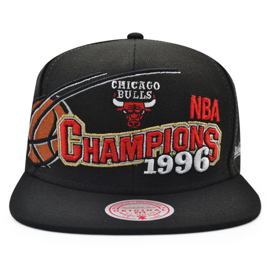 Jordan Days HWC Exclusive Mitchell & Ness Chicago Bulls 1996 NBA Champions Locker Room WAVE Snapback Hat - Black