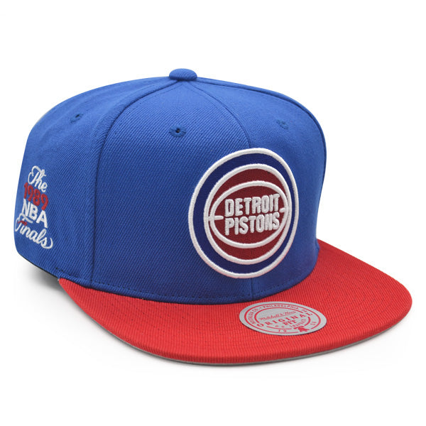 Detroit Pistons 1989 NBA Finals Champions Mitchell & Ness Snapback Hat - Royal/Red