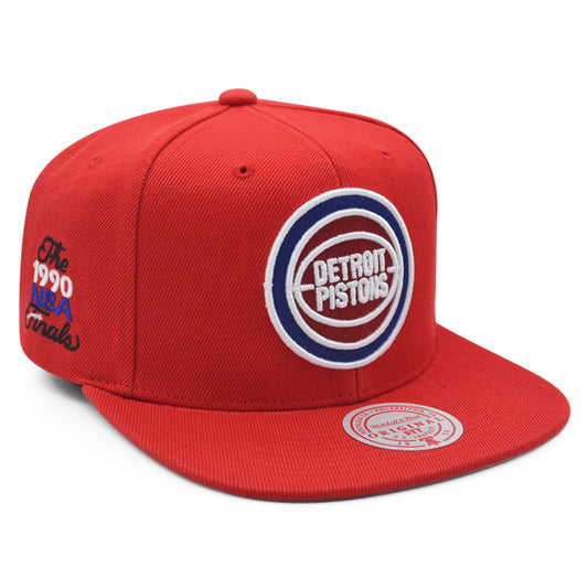 Detroit Pistons 1990 NBA Finals Champions Mitchell & Ness Snapback Hat - Red
