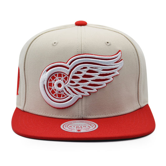 Detroit Red Wings Mitchell & Ness NHL CHROME TIME Snapback Adjustable Hat - Chrome/Red