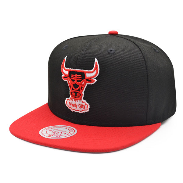 Chicago Bulls Mitchell & Ness JUMBOTRON Snapback Hat - Black/Red