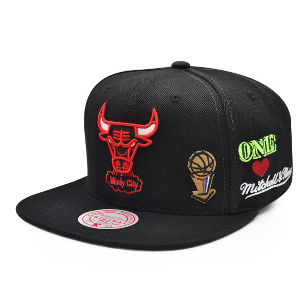 Chicago Bulls HWC Mitchell & Ness HYPERLOCAL Snapback NBA Hat- Black