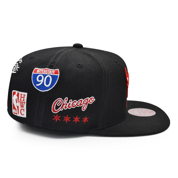 Chicago Bulls HWC Mitchell & Ness HYPERLOCAL Snapback NBA Hat- Black