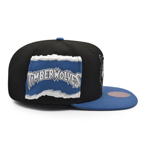 Minnesota Timberwolves Mitchell & Ness JUMBOTRON Snapback Hat - Black/Blue