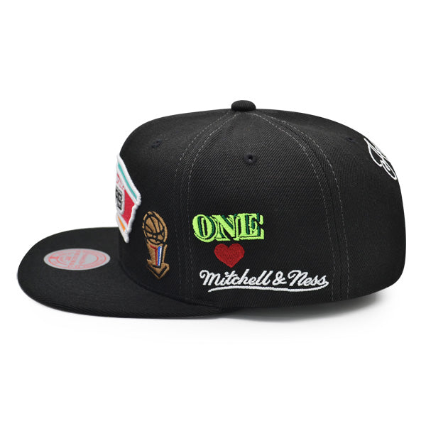 San Antonio Spurs HWC Mitchell & Ness HYPERLOCAL Snapback NBA Hat- Black