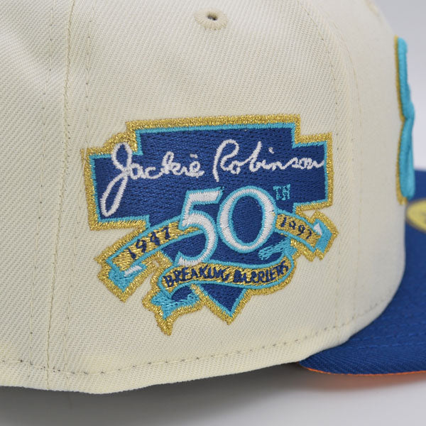 Montreal Expos JACKIE ROBINSON 50TH Exclusive New Era 59Fifty Fitted Hat – Chrome/Song Bird Blue