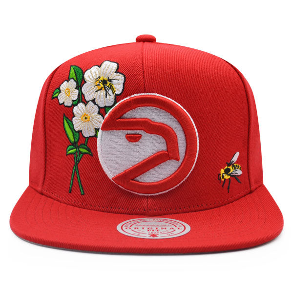Atlanta Hawks Mitchell & Ness FLOWER TIME Snapback NBA Hat - Red