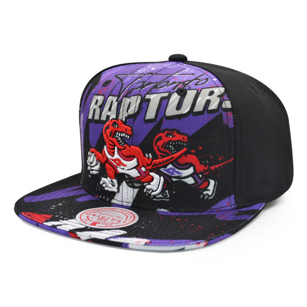 Toronto Raptors Mitchell & Ness HYPER LOOPS Snapback Hat - Black/Purple