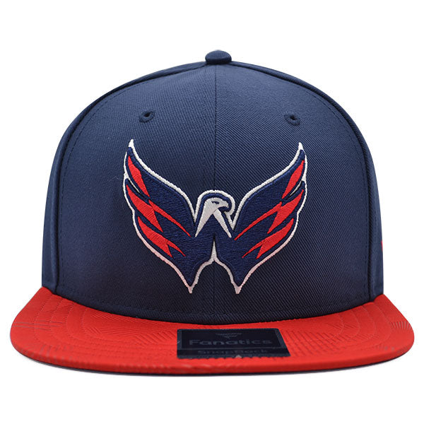Washington Capitals Fanatics NHL Visor Mark Snapback Adjustable Hat - Navy/Red