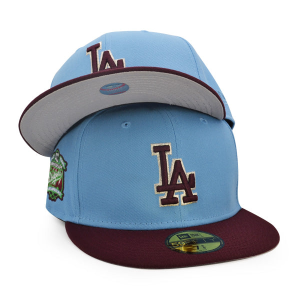 Los Angeles Dodgers 40th ANNIVERSARY Exclusive New Era 59Fifty Fitted Hat –Sky/Maroon