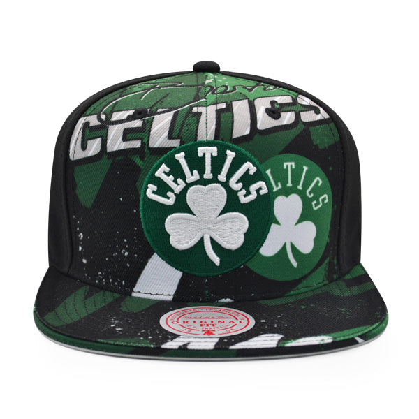 Boston Celtics Mitchell & Ness HYPER LOOPS Snapback Hat - Black/Green