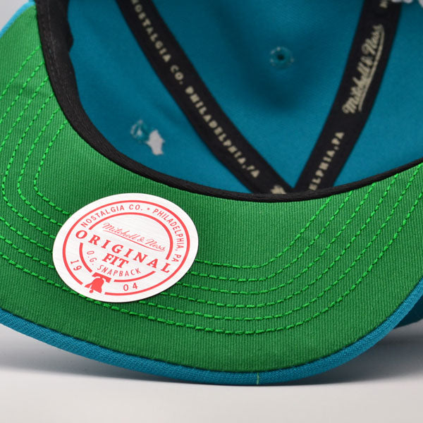 San Jose Sharks Mitchell & Ness NHL HAT TRICK Snapback Adjustable Hat - Teal/Black