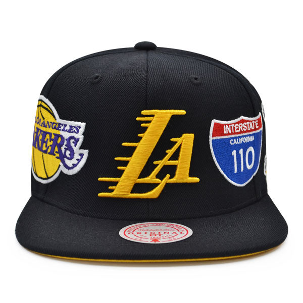 Los Angeles Lakers Mitchell & Ness NBA CHAMP PATCH UP Snapback - Black