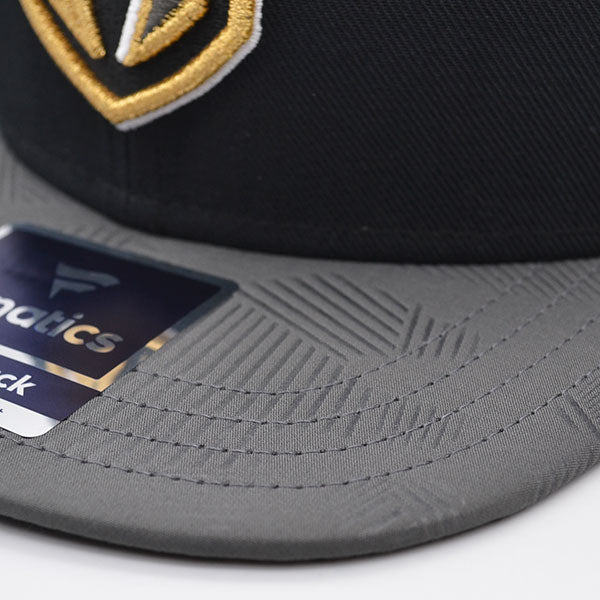 Vegas Golden Knights Fanatics NHL Visor Mark Snapback Adjustable Hat - Black/Gray/Gold