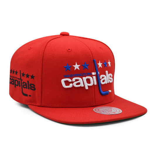 Washington Capitals Mitchell & Ness NHL ALTERNATE FLIP Snapback Adjustable Hat - Red/Royal