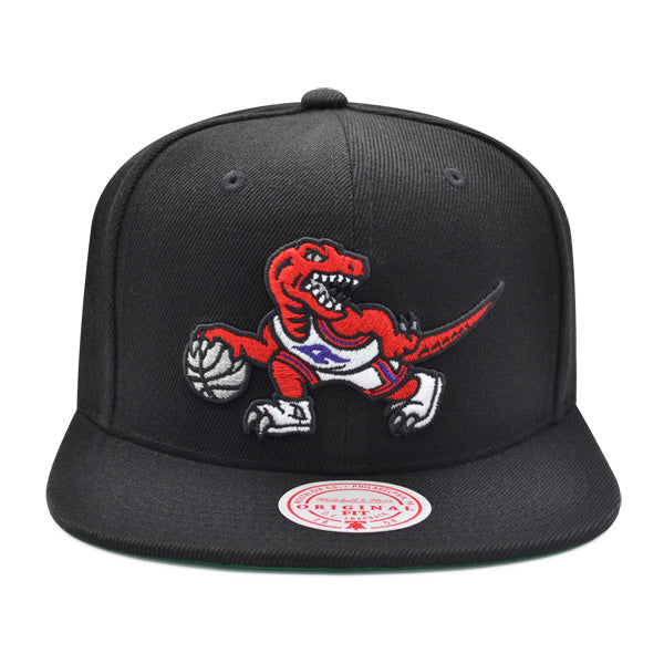 Toronto Raptors Mitchell & Ness CLASSIC Logo Snapback Hat - Black/Red/Green Bottom