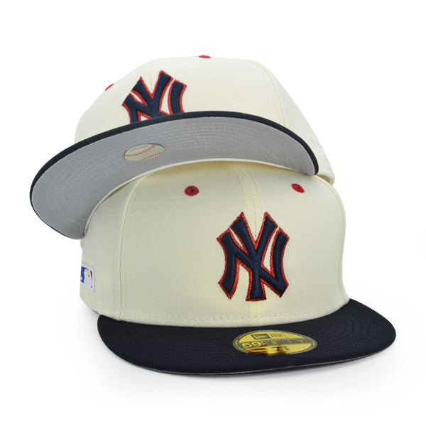 New York Yankees SIDE BATTY Exclusive New Era 59Fifty Fitted Hat - Chrome/Navy