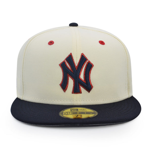 New York Yankees SIDE BATTY Exclusive New Era 59Fifty Fitted Hat  - Chrome/Navy