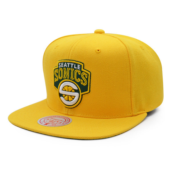 Seattle Supersonics Mitchell & Ness CLASSIC SOLID Snapback Hat - Yellow/Green