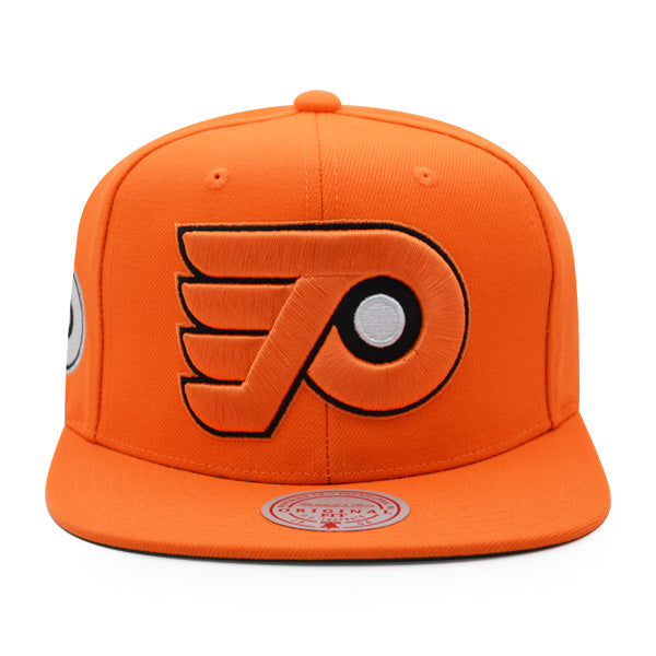 Philadelphia Flyers Mitchell & Ness NHL ALTERNATE FLIP Snapback Adjustable Hat - Orange/Black