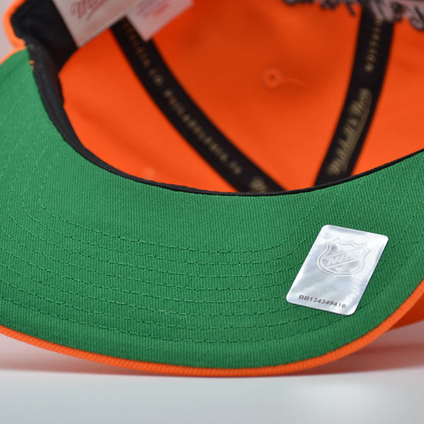 Philadelphia Flyers Mitchell & Ness NHL ALTERNATE FLIP Snapback Adjustable Hat - Orange